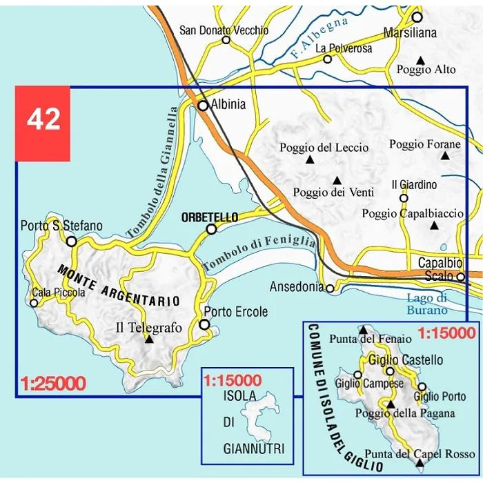 Carta dei sentieri Monte Argentario, Isola del Giglio e Giannutri
