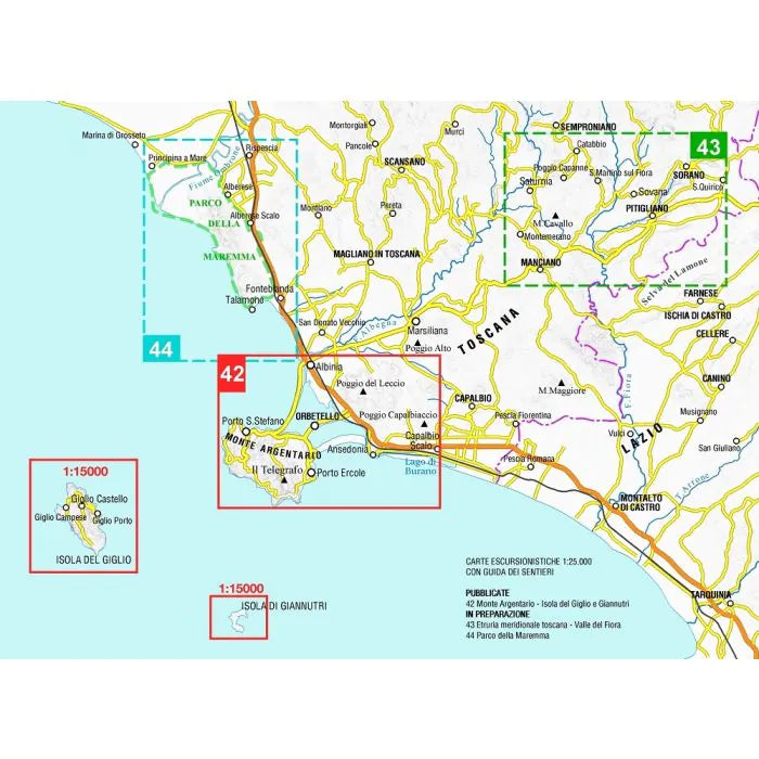 Carta dei sentieri Monte Argentario, Isola del Giglio e Giannutri