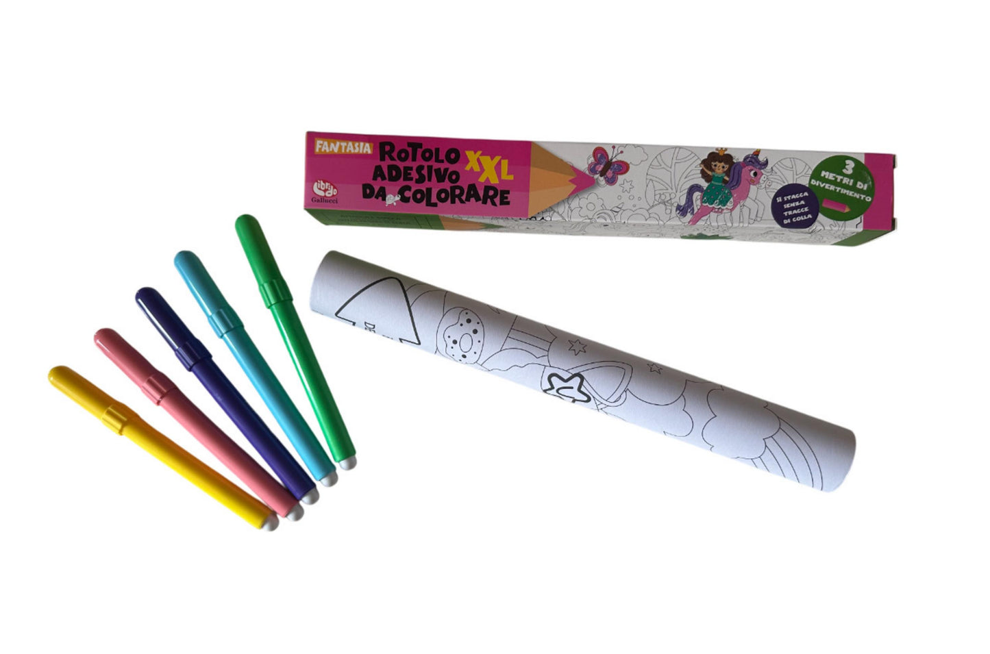 Rotolo adesivo da colorare XXL - Fantasia