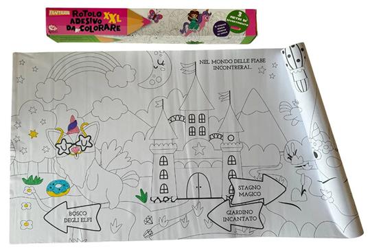 Rotolo adesivo da colorare XXL - Fantasia