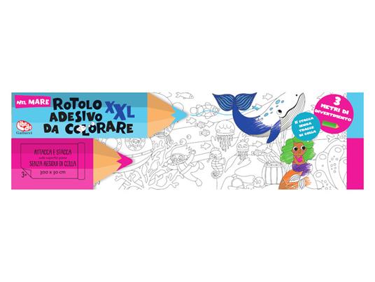 Rotolo adesivo da colorare XXL - Nel mare